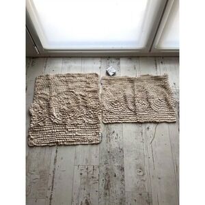 Lili Alessandra Curley Champagne Ruffled Decorative Pillow Shams Set 2